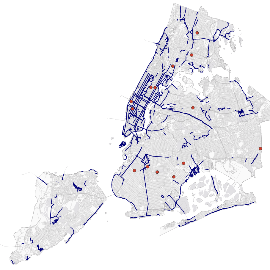 The pictures show fatal bike accidents and protected bike lanes in 2022. Many of the accidents happened on streets where there were no protected bike lanes.