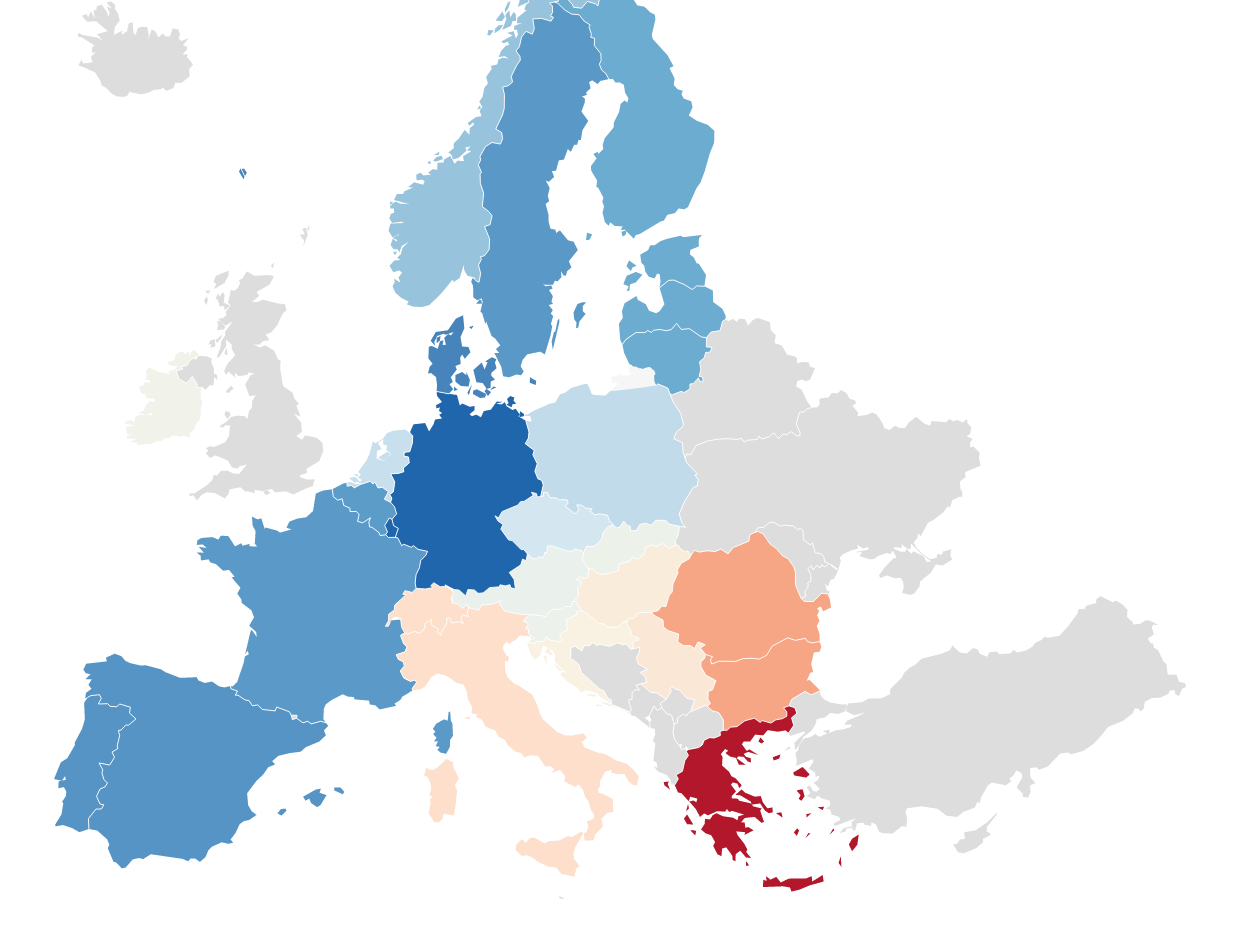 map of the energy prices in each European country